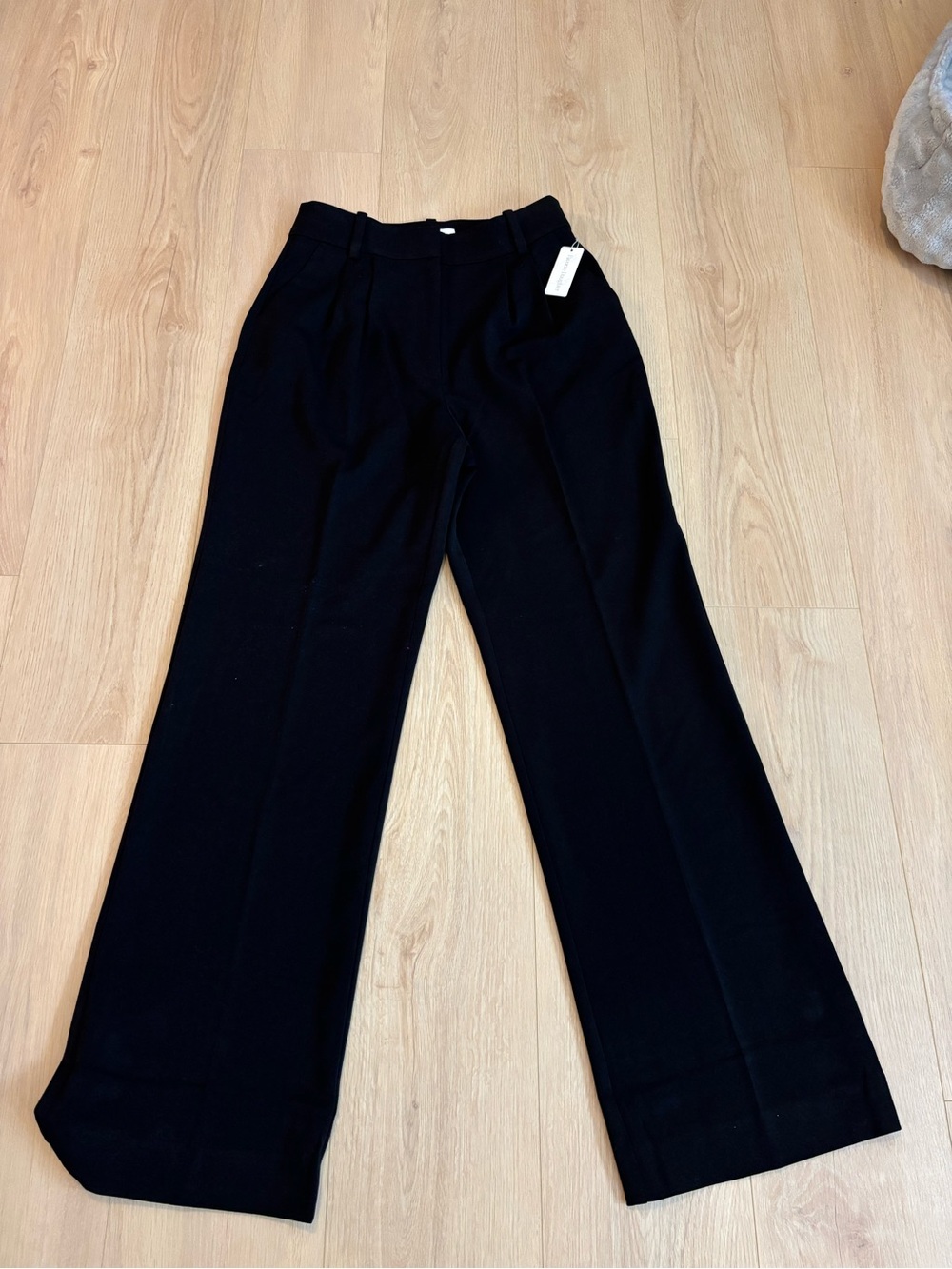 Favorite Daughter Black Wide-Leg High-Rise Trousers